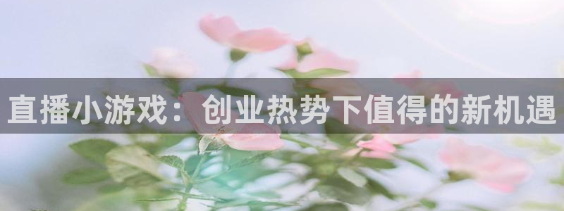 多彩娱乐平台官网注册：直播小游戏：创业热势下值得的新机遇