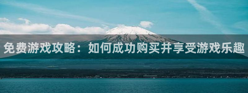 多彩娱乐登陆测速：免费游戏攻略：如何成功购买并享受游戏乐趣